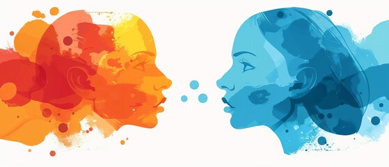 Conflict resolution, HR mediation, flat design illustration