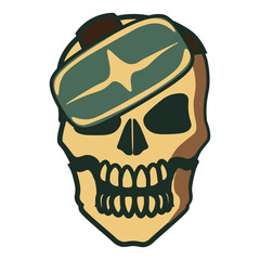 vector skull with VR PNG