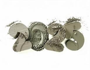 Obraz premium 3d happy new year 2025 on a makeup shape