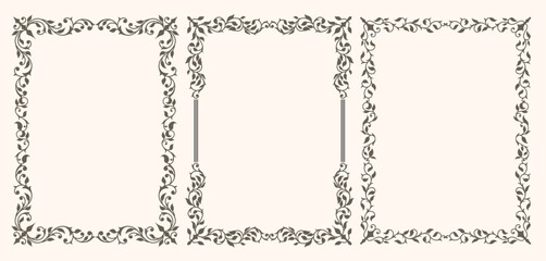 Set of decorative vintage frames and borders set