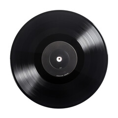 Old vinyl disc isolate on transparent png.
