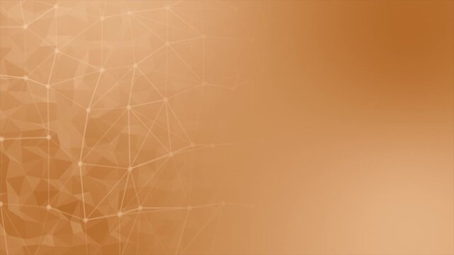 Orange color low poly design lines and dots pattern geometrical background