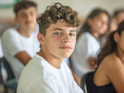 Man leading discussion or presentation