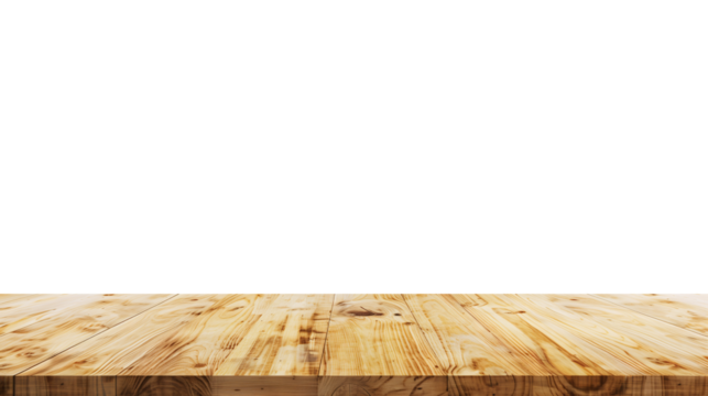 Light wooden table top on white background, Products presentation concept