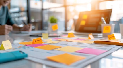 A close-up shot of two teachers enthusiastically discussing a new teaching strategy, with educational materials spread out on the table between them