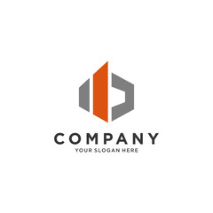 Letter B logo, initials for business construction