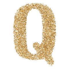 Gradient Glitter Font Letter Q uppercase