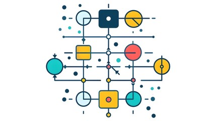 Flowchart Icon with Decision Nodes Illustrating Choices and Decision-Making