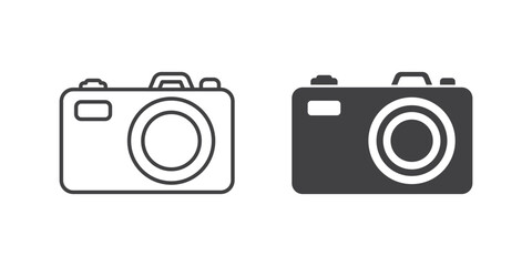 Camera icon in flat style. Photography vector illustration on isolated background. Photo sign business concept.