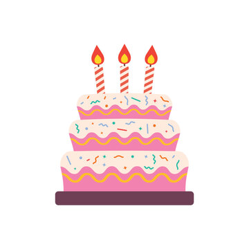Sweet food icon in flat style. Birthday cake vector illustration on isolated background. Cupcake sign business concept.