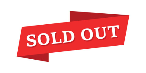 Sold out banner icon in flat style. Sale label vector illustration on isolated background. Sold sign business concept.