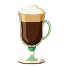 Illustration of Irish Coffee Glass Isolated