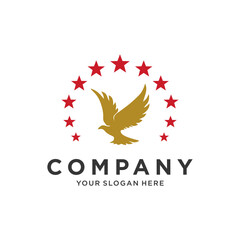 Falcon bird logo with star.eps