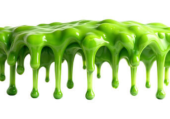 Poisonous green slime drips down isolated