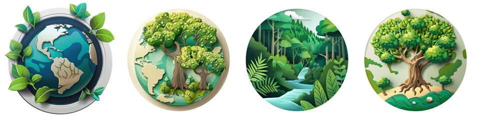 Conservation Programs clipart collection, symbol, logos, icons isolated on transparent background