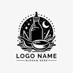 bottle sauce modern logo design vector