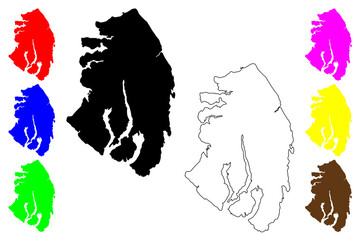 Revillagigedo island (United States of America, North America, Alaska, US, USA, Alexander Archipelago) map vector illustration, scribble sketch Revilla map