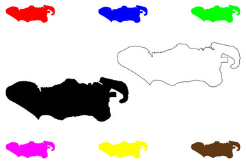 Lagos island (Federal Republic of Nigeria) map vector illustration, scribble sketch Lagos map