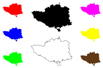 Nunivak island (United States of America, North America, Alaska, US, USA) map vector illustration, scribble sketch Nunivak map