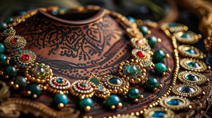 Obraz premium Close-up Photography of Necklace Set