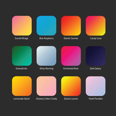 Vector bright colourful gradients background set in eps format