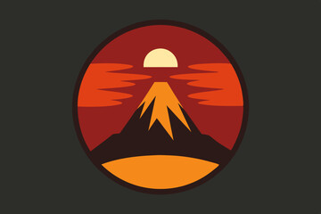  A simple Volcano Eruptions design for t shirt design vector illustration