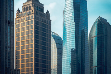 Fototapeta premium Urban city view with buildings in Shanghai, China