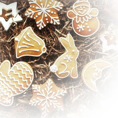 Christmas Cookies. Handmade Gift. Ney Year Concept. Top View. Vertical Photo