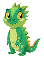 Obraz premium cute green crocodile cartoon illustration vector