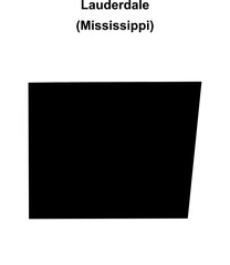 Obraz premium Lauderdale County (Mississippi) blank outline map