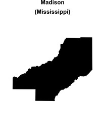 Madison County (Mississippi) blank outline map