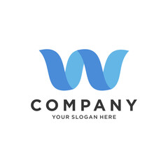 Modern W letter initials logo icon
