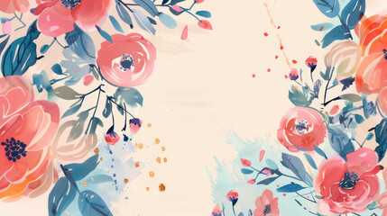 Watercolor illustration of a happy Mother Day background.