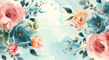 Watercolor illustration of a happy Mother Day background.