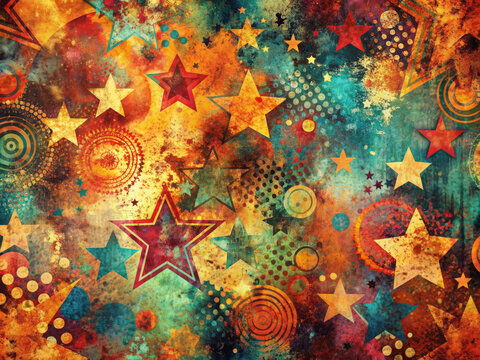 Vibrant colored abstract grunge background with distressed textures, gritty patterns, and organic shapes, perfect for loops, motion graphics, and creative visual designs.