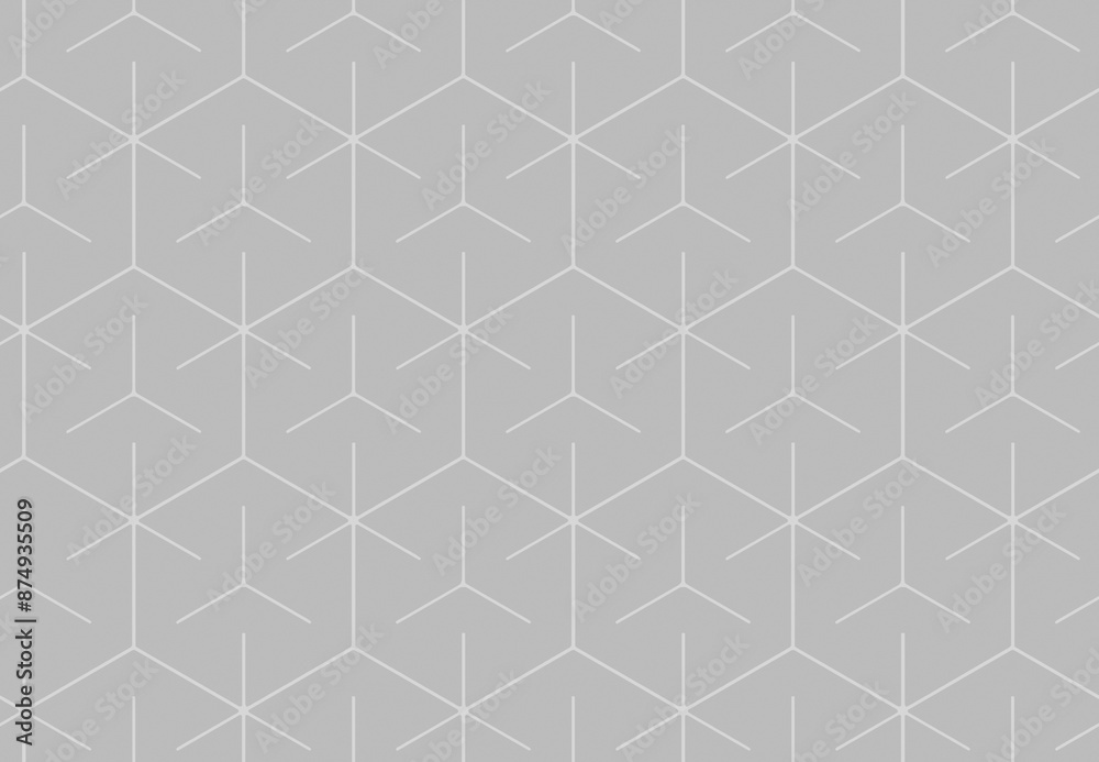 Poster seamless pattern of light gray geometric hexagonal shapes on grey background. abstract and modern hi