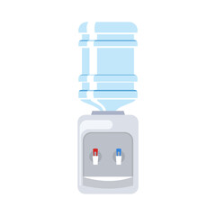 Water cooler and bottle. Vector flat illustration.
