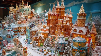 Naklejka premium Gingerbread Village