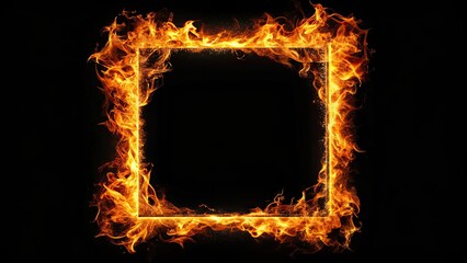 Square flame heat black smoke background, fire, flames, heat, black smoke, abstract, texture, hot, energy, danger, dark