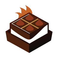 Chocolate cake vector  illustration