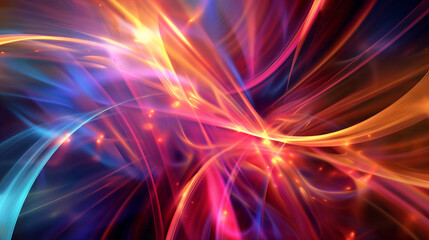 Obraz premium Colorful abstract light streaks in a dynamic flow