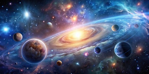 Interstellar landscape capturing the birth of stars and galactic evolution, stellar nursery, cosmic cradle, interstellar