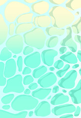 砂浜と海面・波・揺らぎの背景イラスト素材