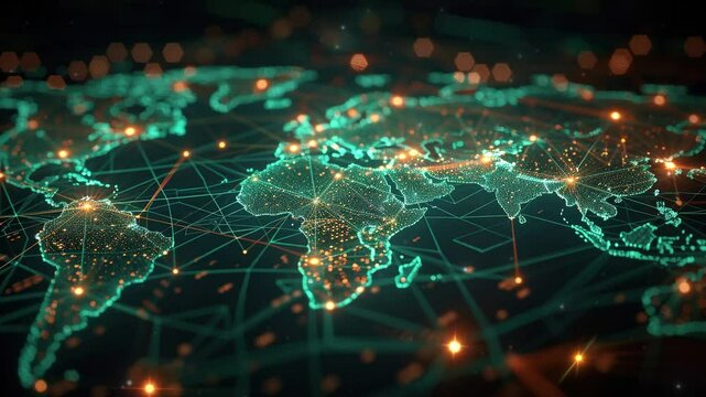 illustration of Interconnected Earth - A Spectacular  of Planet with Data Connections, world wide web day concept, digital concept, global networking