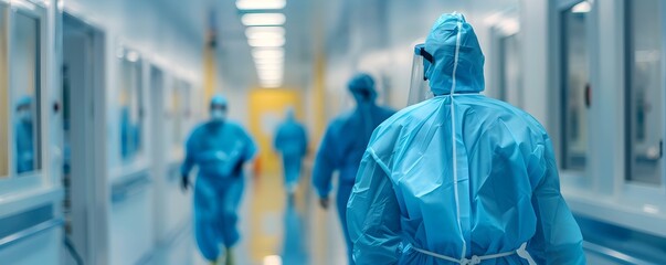 Healthcare Worker Disinfecting Hospital Surfaces to Ensure Sterile Environment and Prevent Infection Spread During Pandemic