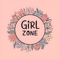 Obraz premium girl design vector,flower design for girls,girly design for shirt and mugs,card with flowers