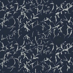 Natural Curving Stem and Leaf Abstract Pattern with Painterly Style