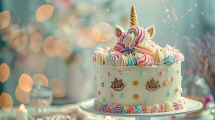 Unicorn Cake with Magical Sparkle