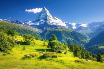 Obraz premium Majestic Mountain Peak in the Swiss Alps