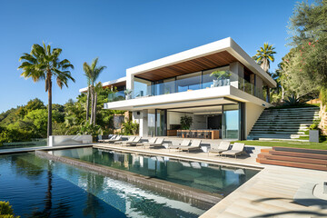 Fototapeta premium modern house with swimming pool